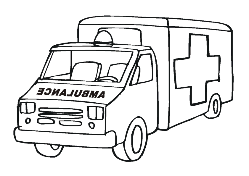 着色页: 救护车 (运输) #136783 - 免费可打印着色页