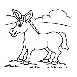 着色页: 驴 (动物) #480 - 免费可打印着色页