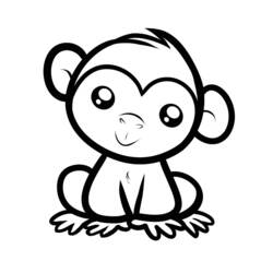 着色页: 猴 (动物) #14140 - 免费可打印着色页
