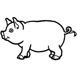 着色页: 猪 (动物) #3625 - 免费可打印着色页