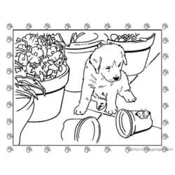着色页: 小狗 (动物) #3011 - 免费可打印着色页