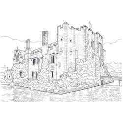 着色页: 城堡 (建筑和建筑) #62093 - 免费可打印着色页