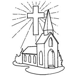 着色页: 教会 (建筑和建筑) #64313 - 免费可打印着色页