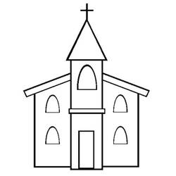 着色页: 教会 (建筑和建筑) #64314 - 免费可打印着色页