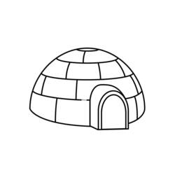 着色页: 冰屋 (建筑和建筑) #61710 - 免费可打印着色页