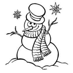 着色页: 雪人 - 免费可打印着色页