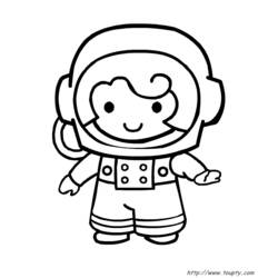 着色页: 宇航员 (行业和专业) #87658 - 免费可打印着色页