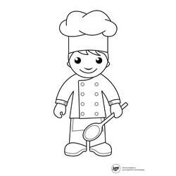 着色页: 厨师 - 免费可打印着色页