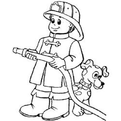 着色页: 消防队员 - 免费可打印着色页
