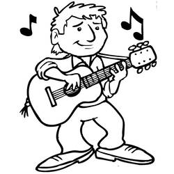 着色页: 吉他手 (行业和专业) #98341 - 免费可打印着色页