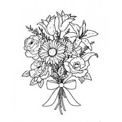 着色页: 一束鲜花 (自然) #160806 - 免费可打印着色页