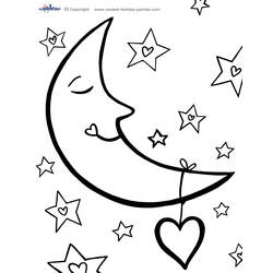 着色页: 月亮 (自然) #155598 - 免费可打印着色页