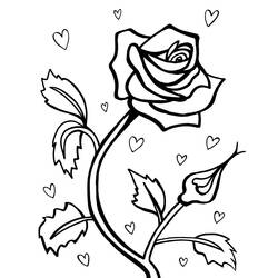 着色页: 玫瑰 (自然) #161875 - 免费可打印着色页
