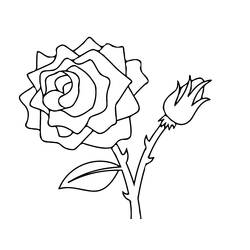 着色页: 玫瑰 (自然) #161881 - 免费可打印着色页
