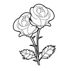 着色页: 玫瑰 (自然) #161890 - 免费可打印着色页
