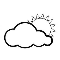 着色页: 太阳和云 - 免费可打印着色页