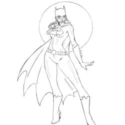 着色页: 蝙蝠女 (超级英雄) #77748 - 免费可打印着色页