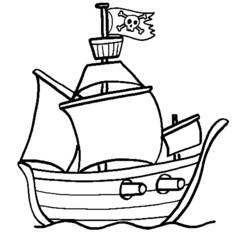 着色页: 海盗船 - 免费可打印着色页