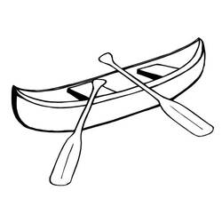 着色页: 独木舟/划艇 - 免费可打印着色页