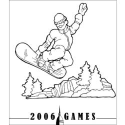 着色页: 滑雪板 / 滑雪板 - 免费可打印着色页