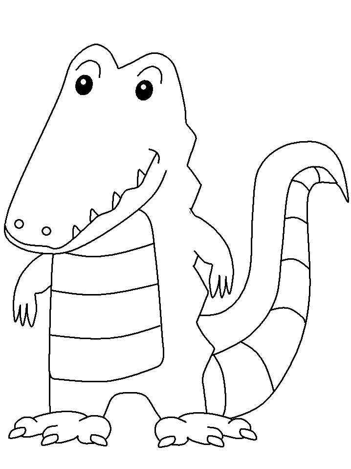 着色页: 短吻鳄 (动物) #453 - 免费可打印着色页