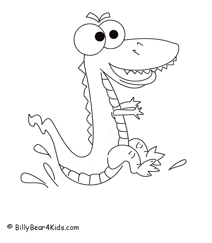 着色页: 短吻鳄 (动物) #454 - 免费可打印着色页