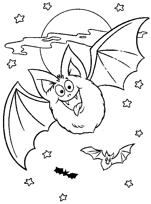 着色页: 蝙蝠 (动物) #1993 - 免费可打印着色页