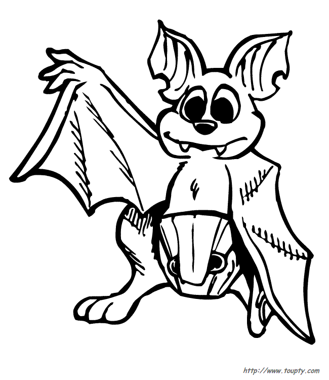 着色页: 蝙蝠 (动物) #1994 - 免费可打印着色页