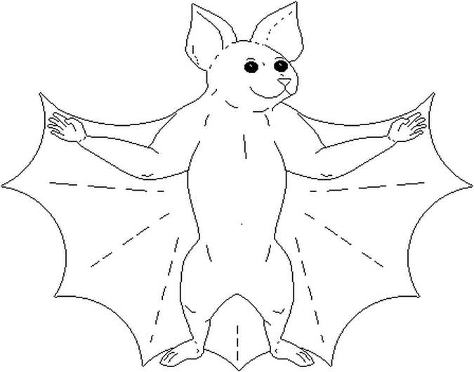 着色页: 蝙蝠 (动物) #2026 - 免费可打印着色页