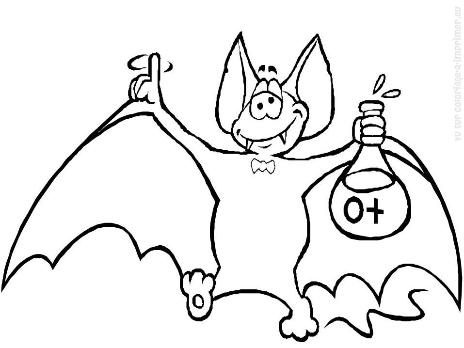 着色页: 蝙蝠 (动物) #2034 - 免费可打印着色页