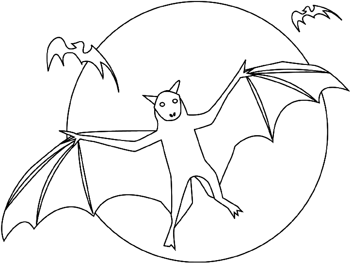 着色页: 蝙蝠 (动物) #2063 - 免费可打印着色页