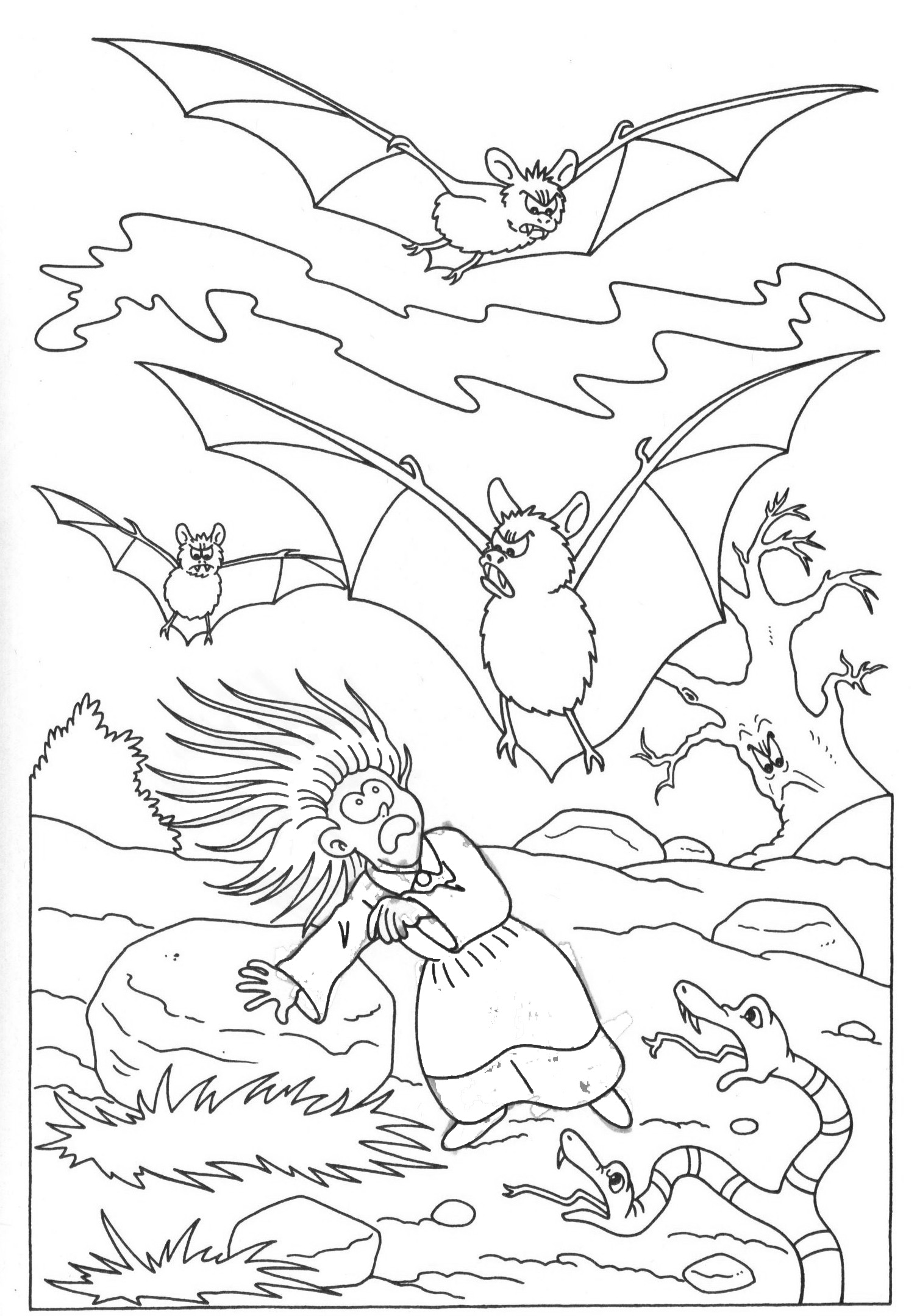 着色页: 蝙蝠 (动物) #2077 - 免费可打印着色页