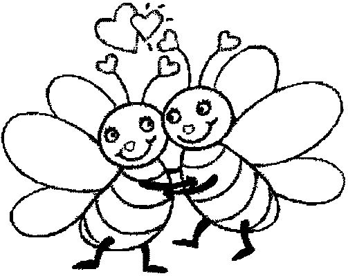 着色页: 蜜蜂 (动物) #109 - 免费可打印着色页