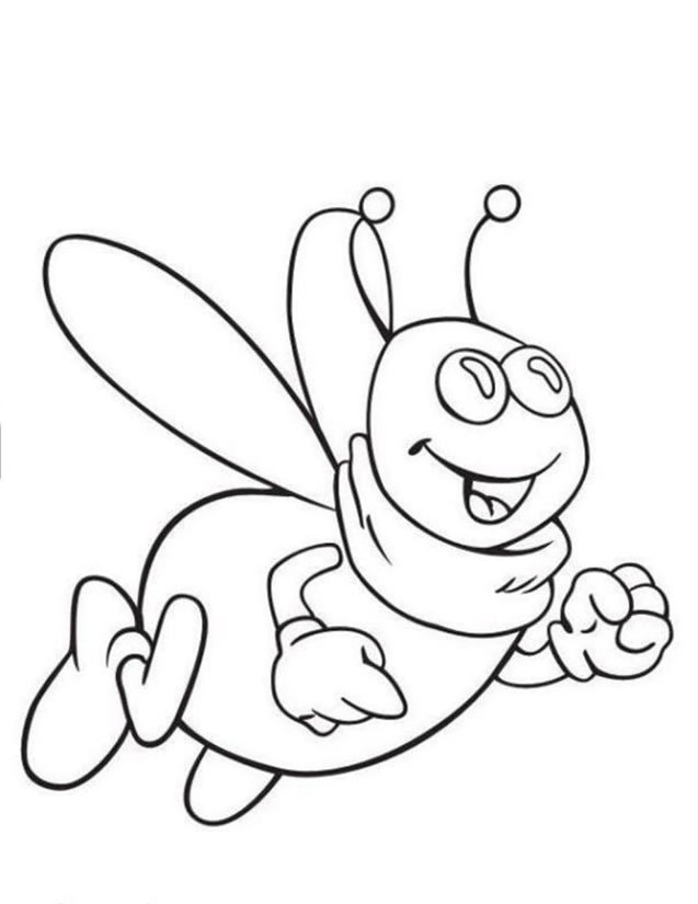着色页: 蜜蜂 (动物) #122 - 免费可打印着色页
