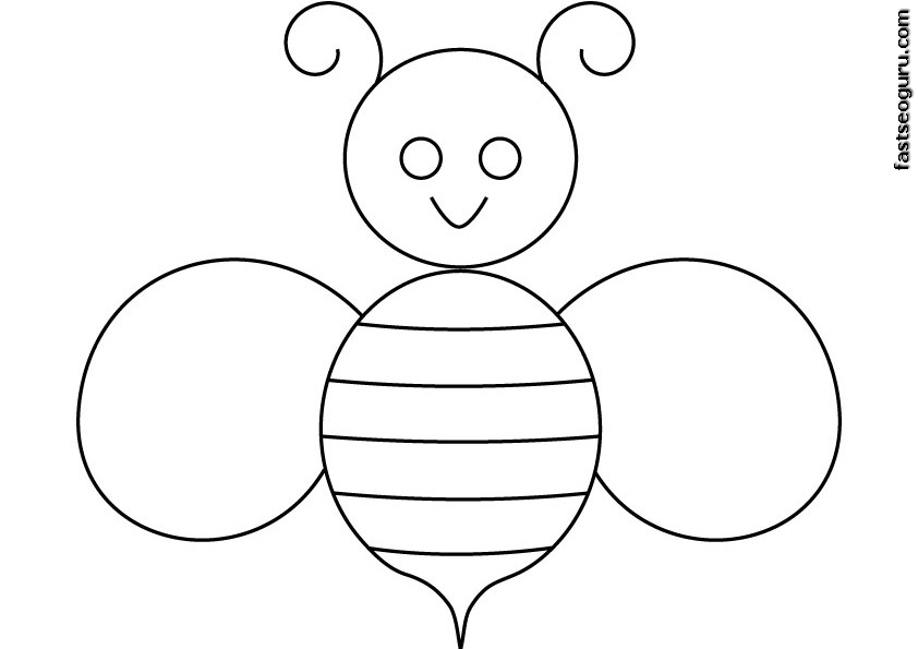 着色页: 蜜蜂 (动物) #132 - 免费可打印着色页
