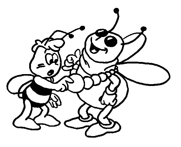 着色页: 蜜蜂 (动物) #150 - 免费可打印着色页