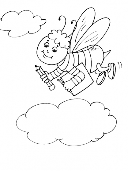 着色页: 蜜蜂 (动物) #151 - 免费可打印着色页