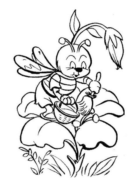 着色页: 蜜蜂 (动物) #169 - 免费可打印着色页