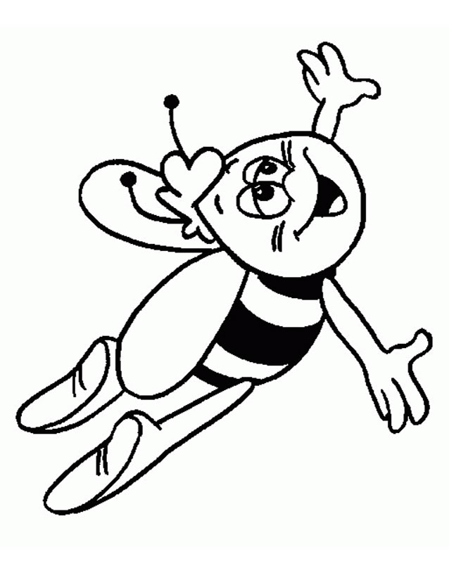 着色页: 蜜蜂 (动物) #170 - 免费可打印着色页