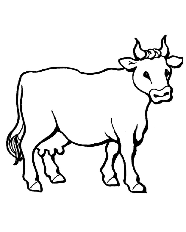 着色页: 牛肉 (动物) #1340 - 免费可打印着色页