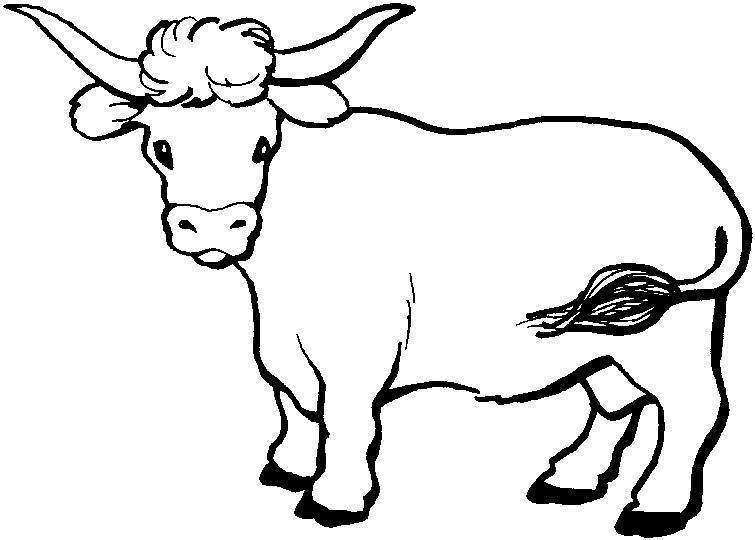 着色页: 牛肉 (动物) #1342 - 免费可打印着色页