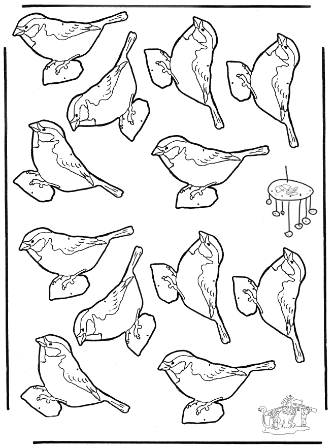 着色页: 鸟类 (动物) #11989 - 免费可打印着色页