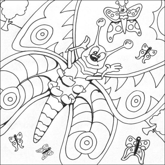 着色页: 蝴蝶 (动物) #15765 - 免费可打印着色页