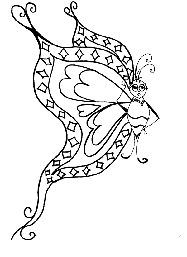 着色页: 蝴蝶 (动物) #15766 - 免费可打印着色页