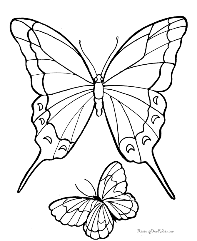 着色页: 蝴蝶 (动物) #15797 - 免费可打印着色页