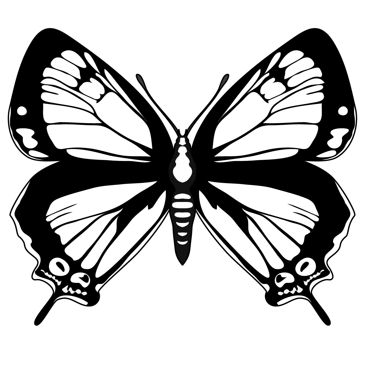 着色页: 蝴蝶 (动物) #15827 - 免费可打印着色页