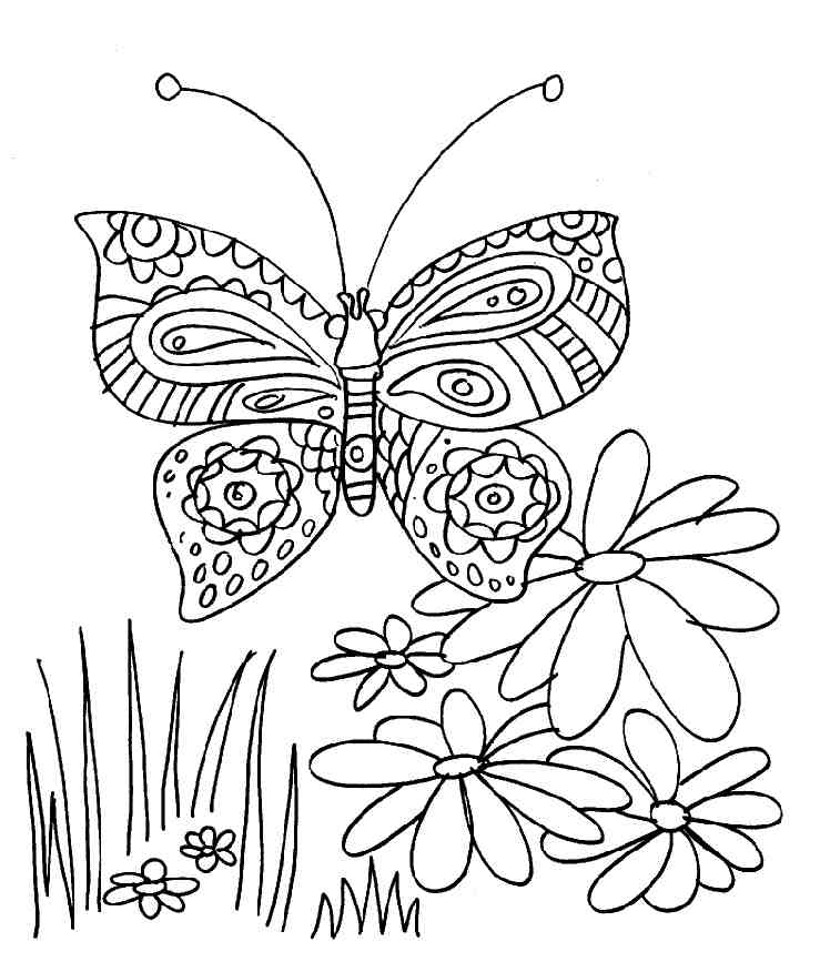 着色页: 蝴蝶 (动物) #15832 - 免费可打印着色页