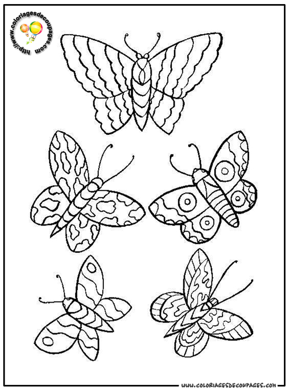 着色页: 蝴蝶 (动物) #15845 - 免费可打印着色页
