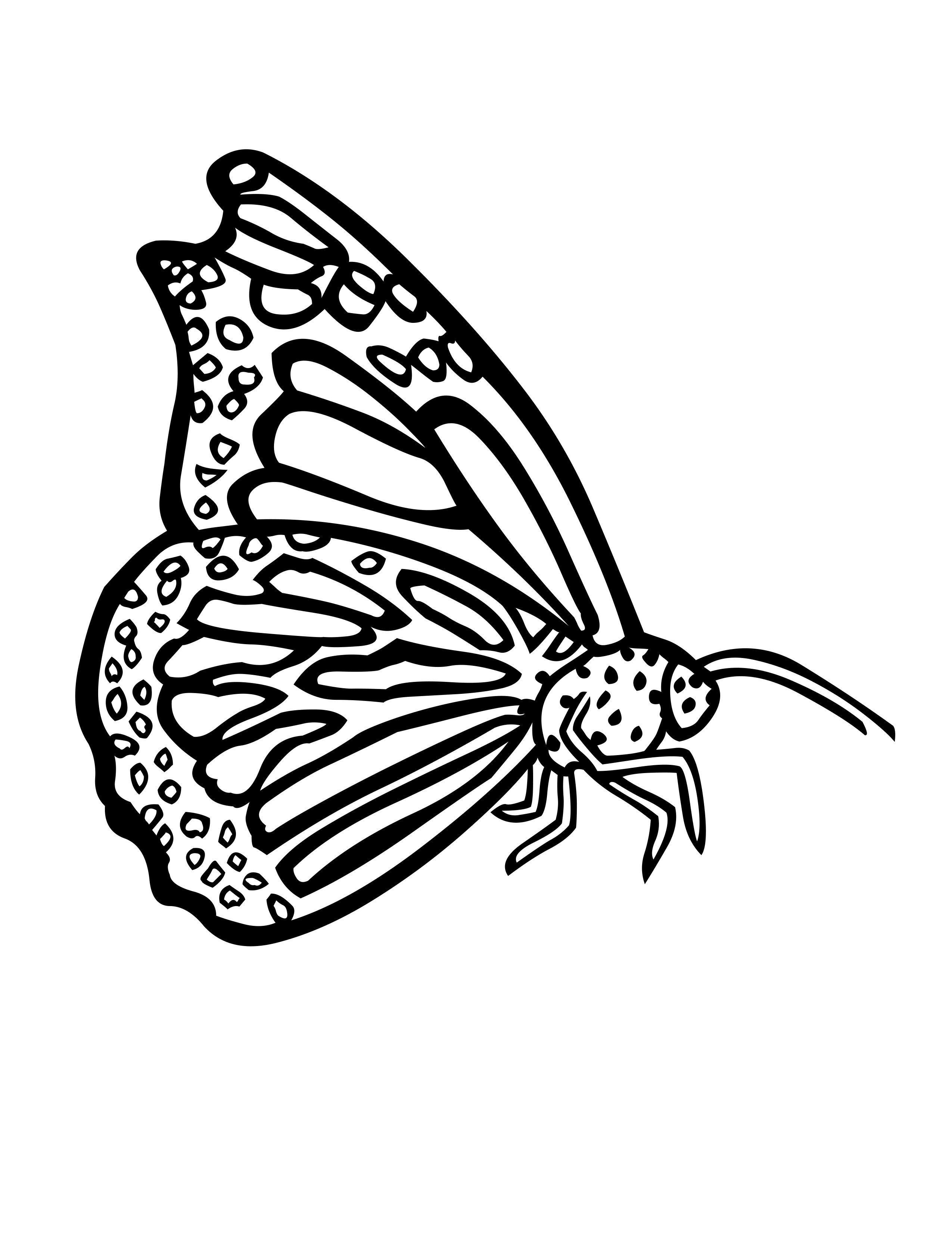 着色页: 蝴蝶 (动物) #15852 - 免费可打印着色页