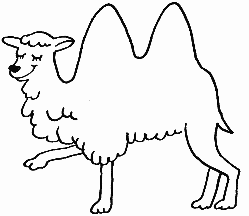 着色页: 骆驼 (动物) #1675 - 免费可打印着色页